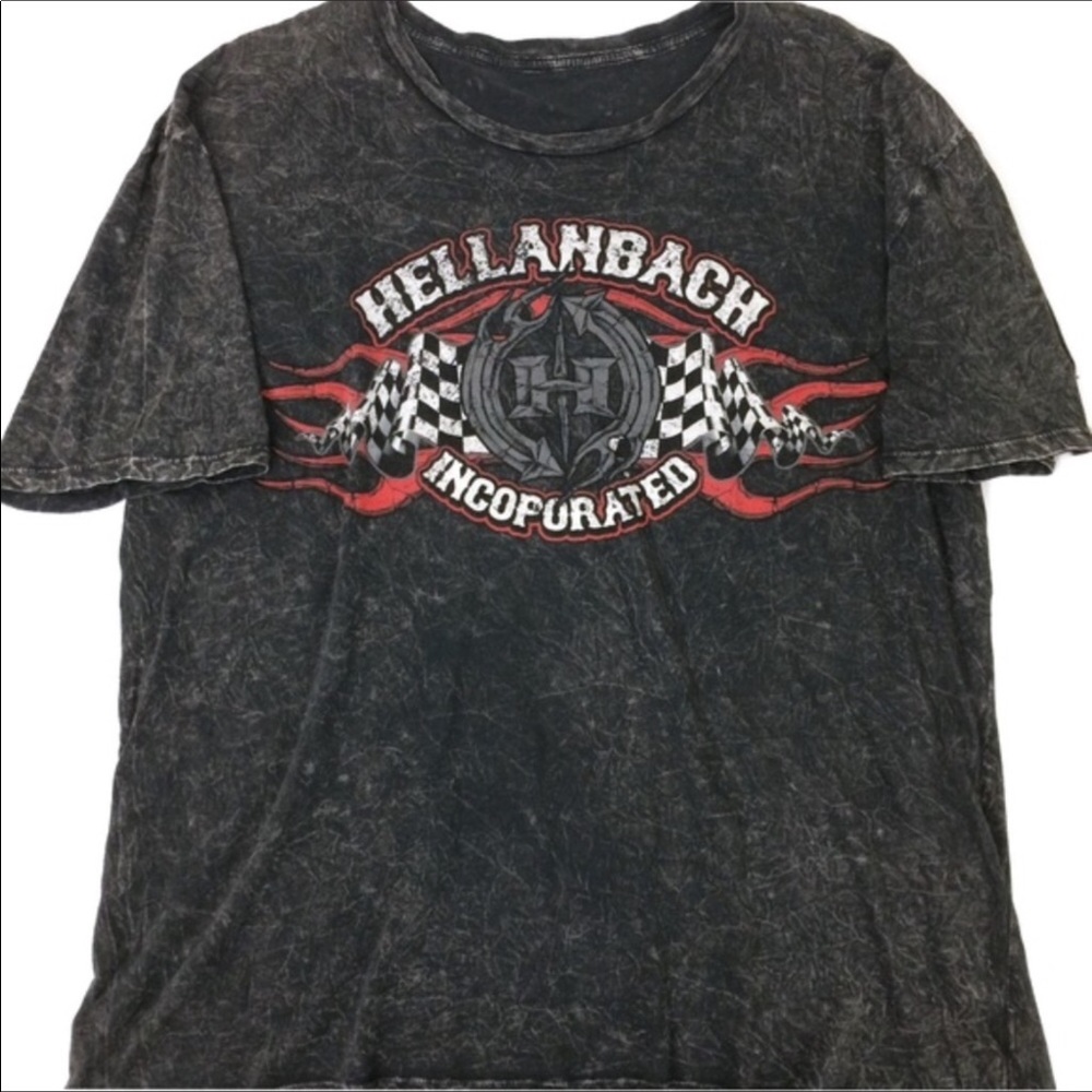Hellanbach Rare Motor Acid Wash Biker Top - Picture 4 of 8